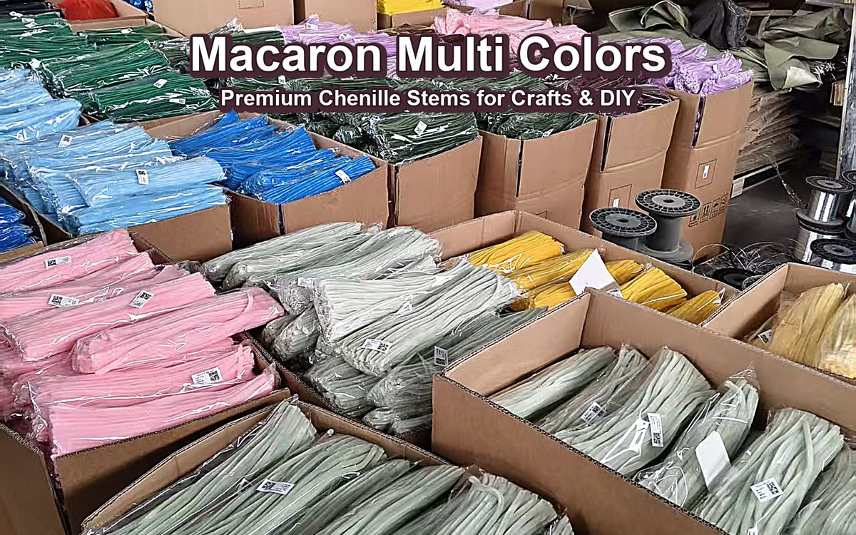 Macaron colorful chenille stems and pipe cleaners